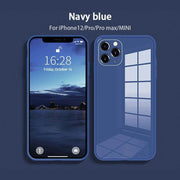 Straight edge tempered glass phone case for iPhone 12 series