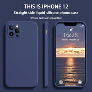 Straight Edge Liquid Silicone Phone Case For iPhone Series