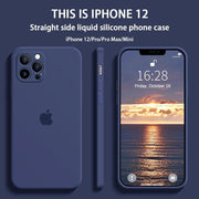 Straight Edge Liquid Silicone Phone Case For iPhone Series