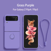 For Galaxy Z Flip4-Flip3 | Liquid Silicone Magnetic Holder Phone Case