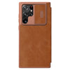 For S22 Series | Slide Cover Protects Camera Leather Phone Case