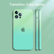 Transition Color Liquid Silicone Phone Case For iPhone 12/11 Series